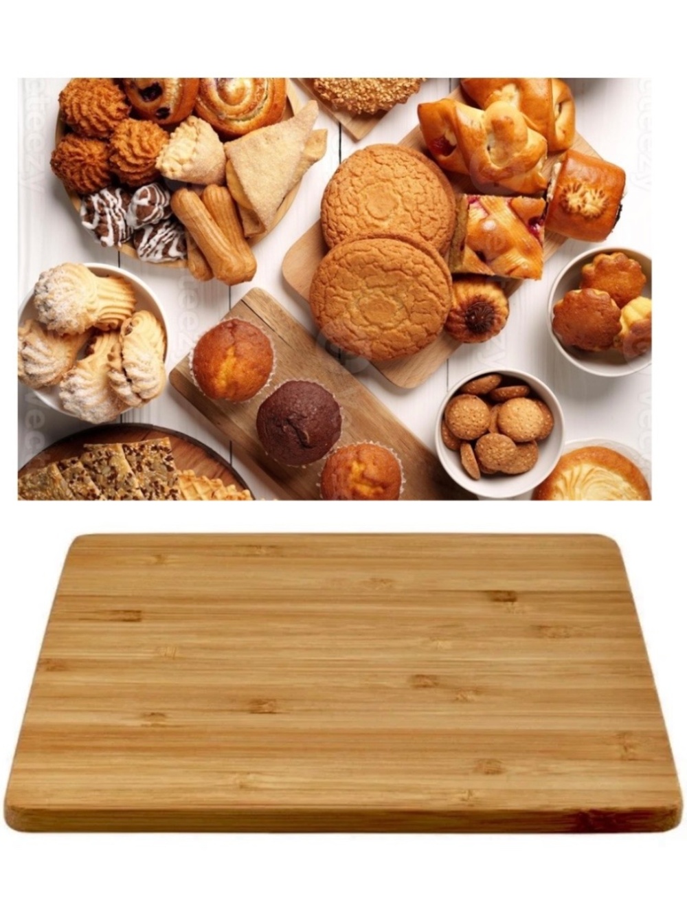 Bamboo Mini Dessert & Sweets Serving Board Cookies Cupcake Pastry Platter 8.75x6